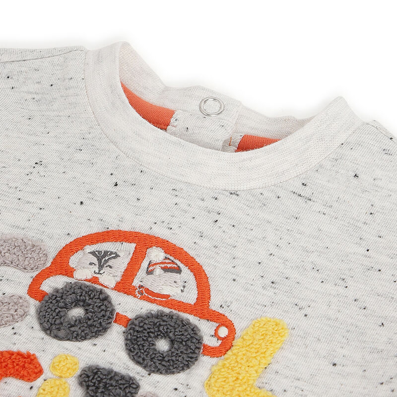 Boys Light Grey Printed Long Sleeve T-Shirt image number 2